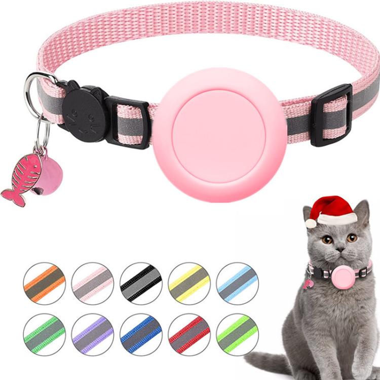 Vòng cổ mèo chống nước có giá đỡ silicone cho AirTag thế hệ 2 / AirTag thế hệ 1, khóa an toàn tháo rời và mặt dây cá & chuông