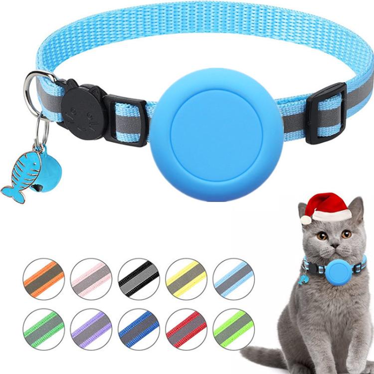 Vòng cổ mèo chống nước có giá đỡ silicone cho AirTag thế hệ 2 / AirTag thế hệ 1, khóa an toàn tháo rời và mặt dây cá & chuông