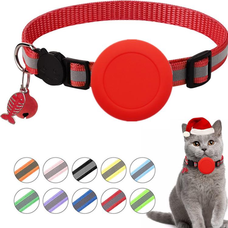 Vòng cổ mèo chống nước có giá đỡ silicone cho AirTag thế hệ 2 / AirTag thế hệ 1, khóa an toàn tháo rời và mặt dây cá & chuông