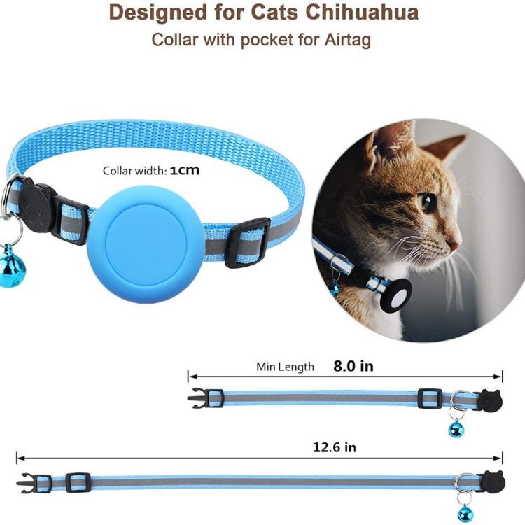Vòng cổ mèo chống nước có giá đỡ silicone cho AirTag thế hệ 2 / AirTag thế hệ 1, khóa an toàn tháo rời và mặt dây cá & chuông