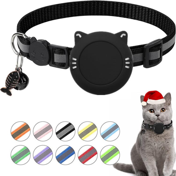 Vòng cổ mèo chống nước có giá đỡ silicone cho AirTag thế hệ 2 / AirTag thế hệ 1, khóa an toàn tháo rời và mặt dây cá & chuông