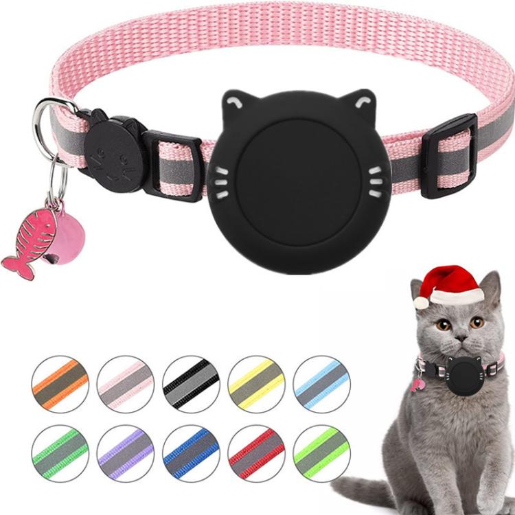 Vòng cổ mèo chống nước có giá đỡ silicone cho AirTag thế hệ 2 / AirTag thế hệ 1, khóa an toàn tháo rời và mặt dây cá & chuông