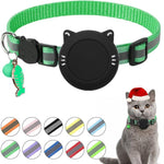 Vòng cổ mèo chống nước có giá đỡ silicone cho AirTag thế hệ 2 / AirTag thế hệ 1, khóa an toàn tháo rời và mặt dây cá & chuông