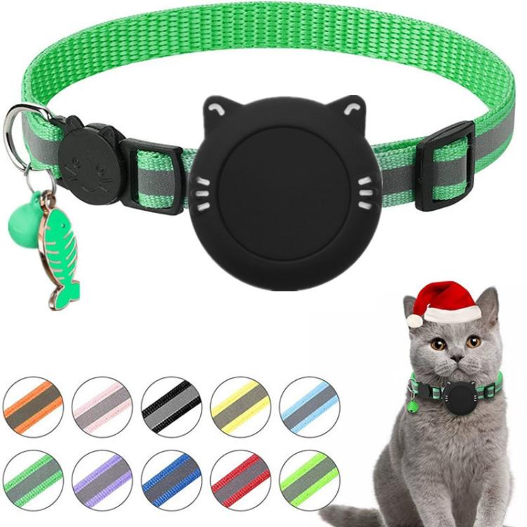 Vòng cổ mèo chống nước có giá đỡ silicone cho AirTag thế hệ 2 / AirTag thế hệ 1, khóa an toàn tháo rời và mặt dây cá & chuông