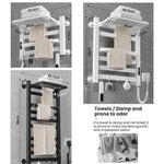 Smart Touchscreen Display Electric Heated Towel Rack Bathroom Drying Rack, Large Platinum Right Wiring, Large Platinum Left Wiring, Large White Right Wiring, Large White Left Wiring, Large Black Right Wiring, Large Black Left Wiring                    ...
