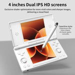 Máy chơi game cầm tay ANBERNIC RG DS Flip màn hình kép 4 inch IPS cảm ứng, thiết bị chơi game AI 3+32G