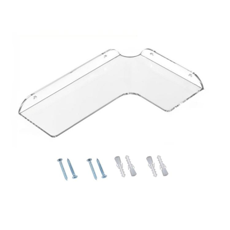 Acrylic Corner Wall Mounted Shelf For Bathroom, Kitchen & Office, Single, Double