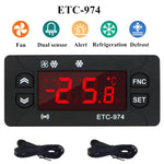 Bộ điều khiển nhiệt độ kỹ thuật số ETC-974 gắn trong với chức năng làm mát, rã đông và quạt, ETC-974 220V, ETC-974 110V