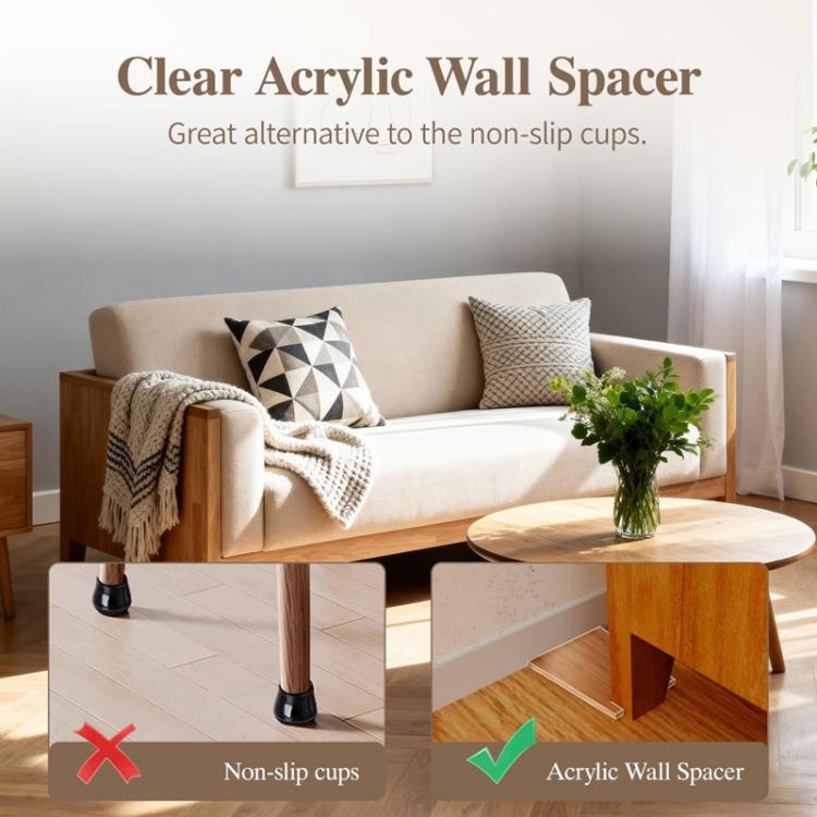 Tấm chắn tường sofa acrylic bảo vệ đồ nội thất & tường, đơn, đôi