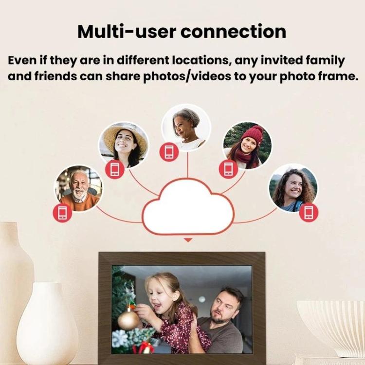 MSR-F1004 10.1 Inch WiFi-Enabled Auto-Rotating Smart Cloud Photo Frame IPS HD Touch Screen, US Plug, EU Plug