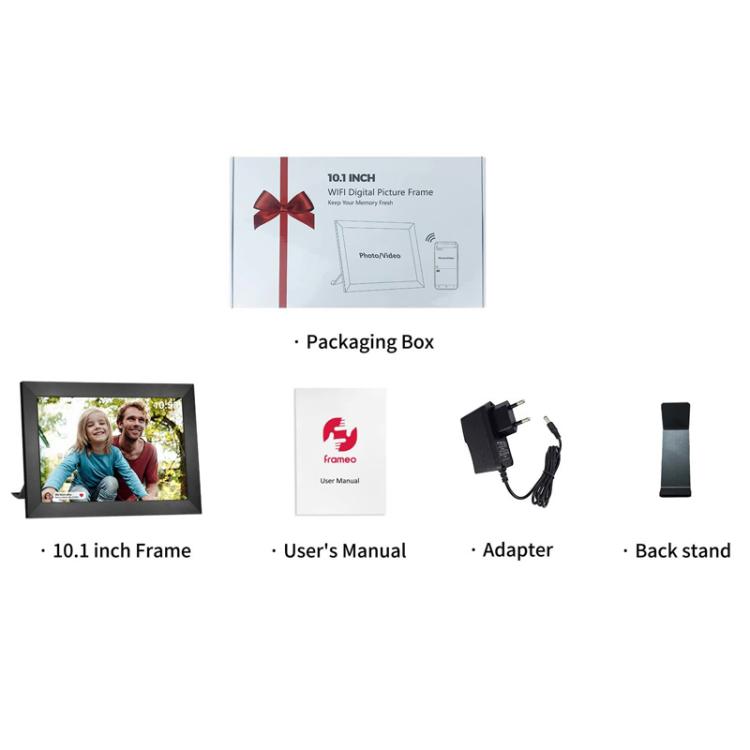 MSR-F1004 10.1 Inch WiFi-Enabled Auto-Rotating Smart Cloud Photo Frame IPS HD Touch Screen, US Plug, EU Plug