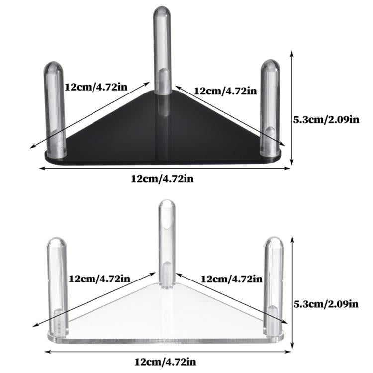 Bộ 2 cái giá bóng acrylic tam giác dễ lắp ráp, trong suốt 1 cái, trong suốt bộ 2 cái, đen 1 cái, đen bộ 2 cái