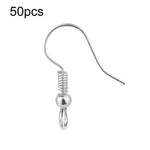 50 cái khuyên tai inox & móc bông tai phụ kiện làm đồ trang sức DIY, thanh thẳng thép, thanh thẳng vàng, chữ thập thép, chữ thập vàng