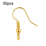 50 cái khuyên tai inox & móc bông tai phụ kiện làm đồ trang sức DIY, thanh thẳng thép, thanh thẳng vàng, chữ thập thép, chữ thập vàng