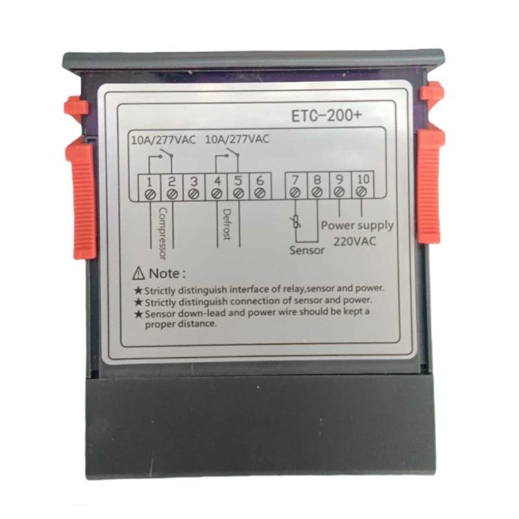 Bộ điều khiển nhiệt độ kỹ thuật số ETC-200+ với chức năng làm lạnh, sưởi, trì hoãn rã đông và báo động, phiên bản tiếng Anh 220V, phiên bản tiếng Anh 110V