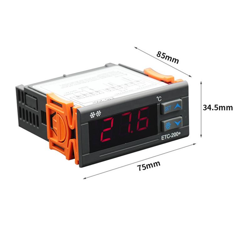 Bộ điều khiển nhiệt độ kỹ thuật số ETC-200+ với chức năng làm lạnh, sưởi, trì hoãn rã đông và báo động, phiên bản tiếng Anh 220V, phiên bản tiếng Anh 110V