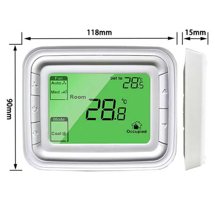 220V Digital Thermostat with Large LCD Display for FCU Air Conditioner, T6861H2WB, T6861H2WG