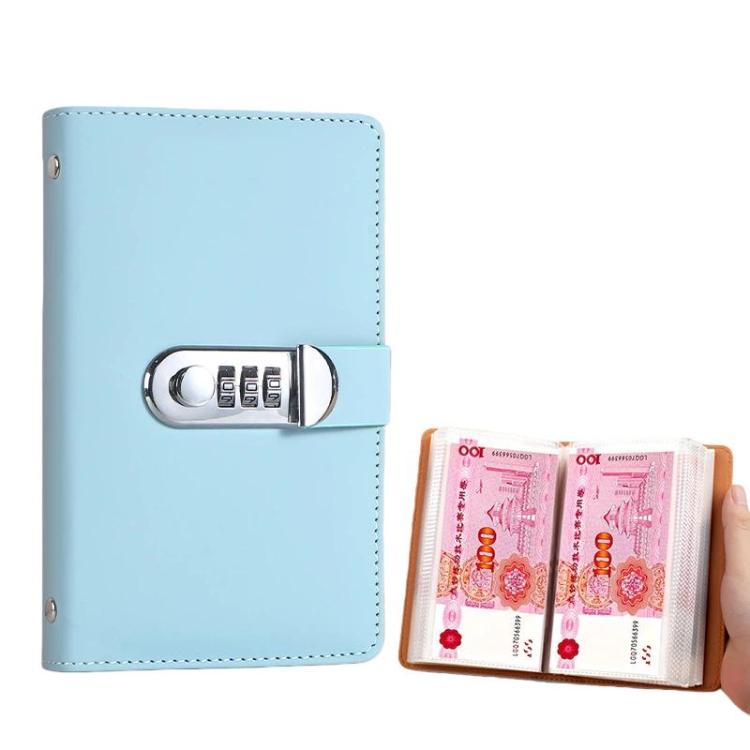 Sổ tiền mặt khóa mật khẩu A6 50 trang dung lượng lớn chống nước Album tiền kỷ niệm