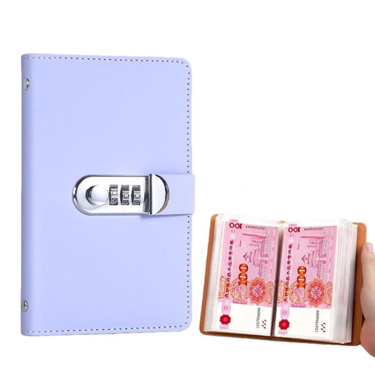 Sổ tiền mặt khóa mật khẩu A6 50 trang dung lượng lớn chống nước Album tiền kỷ niệm