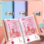 Sổ tiền mặt khóa mật khẩu A6 50 trang dung lượng lớn chống nước Album tiền kỷ niệm