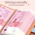 Sổ tiền mặt khóa mật khẩu A6 50 trang dung lượng lớn chống nước Album tiền kỷ niệm