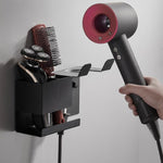 Giá đỡ máy sấy tóc đa năng gắn tường kèm tổ chức dây cáp cho dụng cụ tạo kiểu tóc, không khoan màu đen, không khoan màu trắng, khoan màu đen, khoan màu trắng