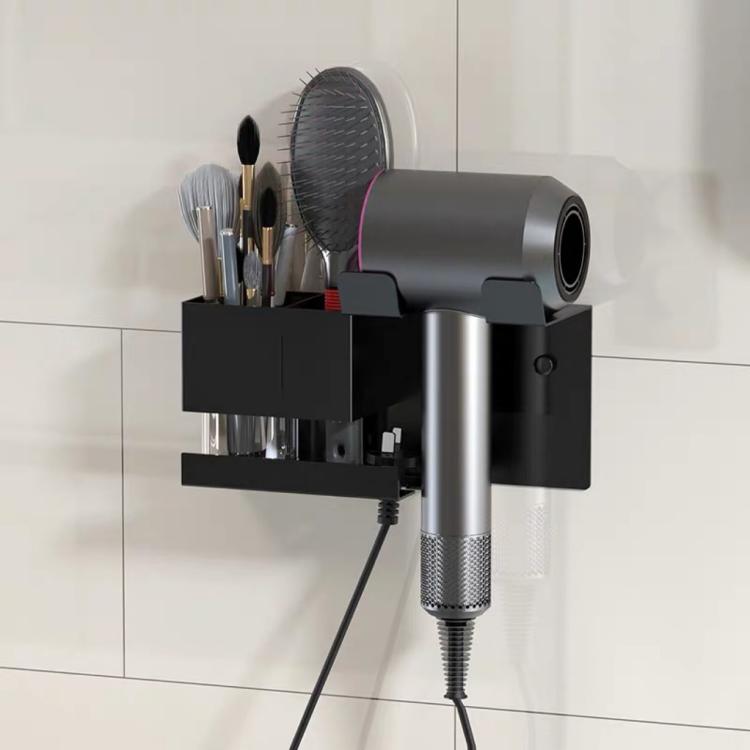Giá đỡ máy sấy tóc đa năng gắn tường kèm tổ chức dây cáp cho dụng cụ tạo kiểu tóc, không khoan màu đen, không khoan màu trắng, khoan màu đen, khoan màu trắng