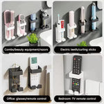 Giá đỡ máy uốn tóc bằng thép không gỉ 304 chịu nhiệt, gắn tường không khoan kèm tổ chức dây cáp cho dụng cụ tóc nóng