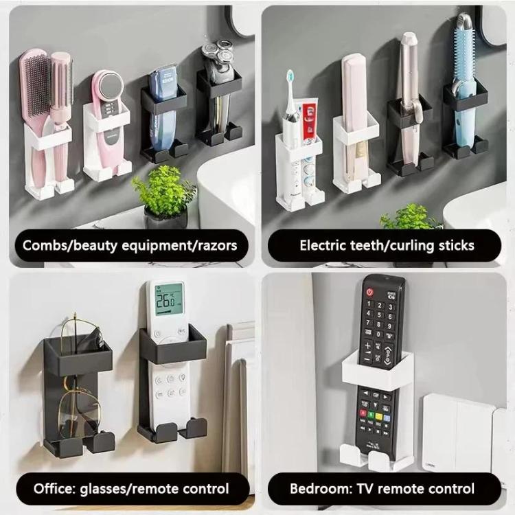 Giá đỡ máy uốn tóc bằng thép không gỉ 304 chịu nhiệt, gắn tường không khoan kèm tổ chức dây cáp cho dụng cụ tóc nóng