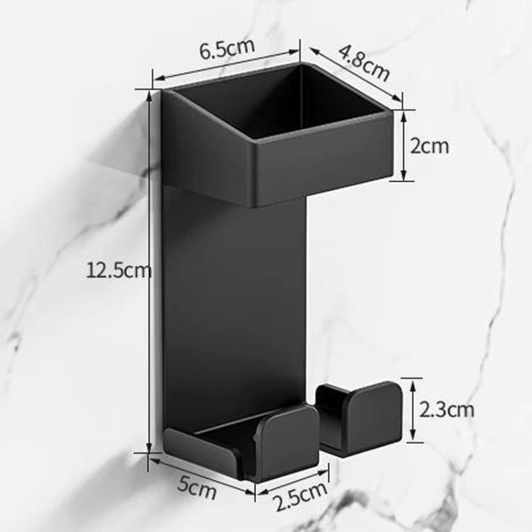 Giá đỡ máy uốn tóc bằng thép không gỉ 304 chịu nhiệt, gắn tường không khoan kèm tổ chức dây cáp cho dụng cụ tóc nóng