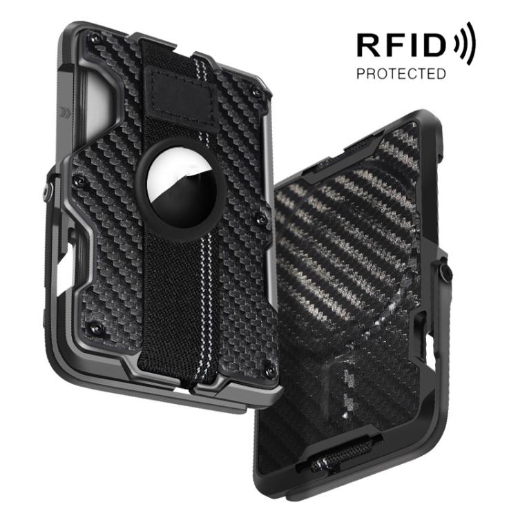 Giá đỡ thẻ kim loại nam châm cho AirTag thế hệ 2 / AirTag thế hệ 1 kèm giá đỡ điện thoại, chống RFID, dây đeo cổ tay co giãn