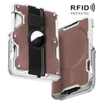 Giá đỡ thẻ kim loại nam châm cho AirTag thế hệ 2 / AirTag thế hệ 1 kèm giá đỡ điện thoại, chống RFID, dây đeo cổ tay co giãn