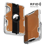 Giá đỡ thẻ kim loại nam châm cho AirTag thế hệ 2 / AirTag thế hệ 1 kèm giá đỡ điện thoại, chống RFID, dây đeo cổ tay co giãn