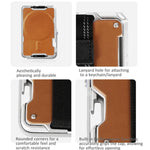 Giá đỡ thẻ kim loại nam châm cho AirTag thế hệ 2 / AirTag thế hệ 1 kèm giá đỡ điện thoại, chống RFID, dây đeo cổ tay co giãn