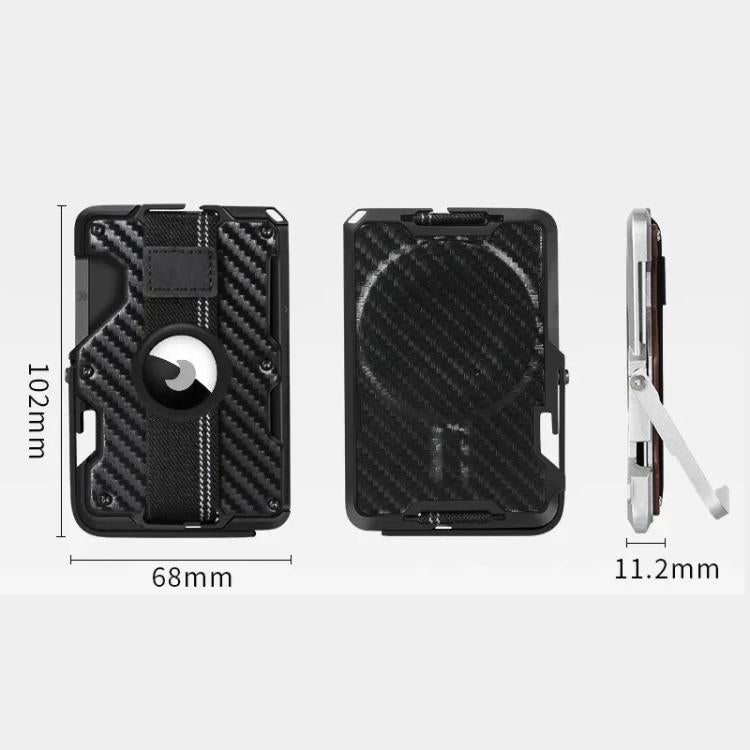 Giá đỡ thẻ kim loại nam châm cho AirTag thế hệ 2 / AirTag thế hệ 1 kèm giá đỡ điện thoại, chống RFID, dây đeo cổ tay co giãn