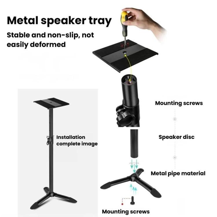 Metal Floor Speaker Stand Monitor Surround Tripod For Studio & Desk, LKT-610, LKT-640