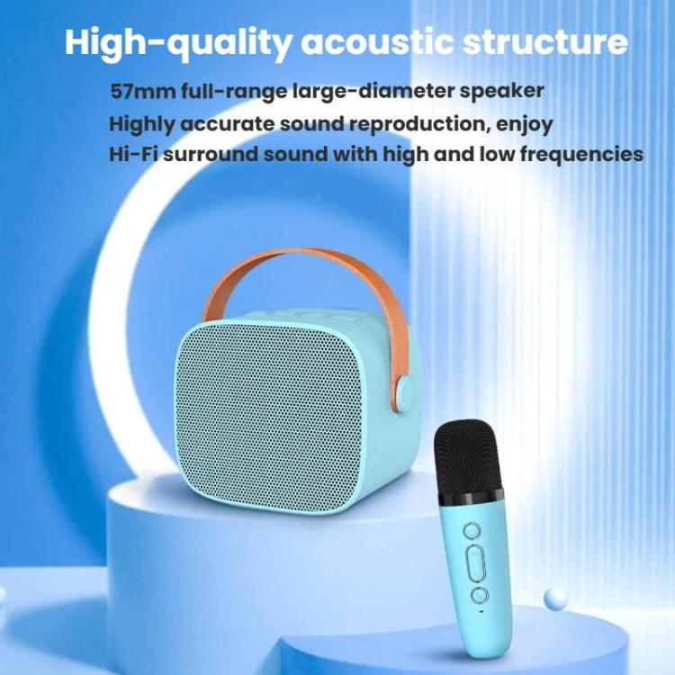 Loa Bluetooth di động kèm micro tháo rời, bộ karaoke cho trẻ em và gia đình, mic đôi xanh da trời, mic đôi hồng, mic đôi trắng, mic đơn xanh da trời, mic đơn hồng, mic đơn trắng