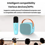 Loa Bluetooth di động kèm micro tháo rời, bộ karaoke cho trẻ em và gia đình, mic đôi xanh da trời, mic đôi hồng, mic đôi trắng, mic đơn xanh da trời, mic đơn hồng, mic đơn trắng