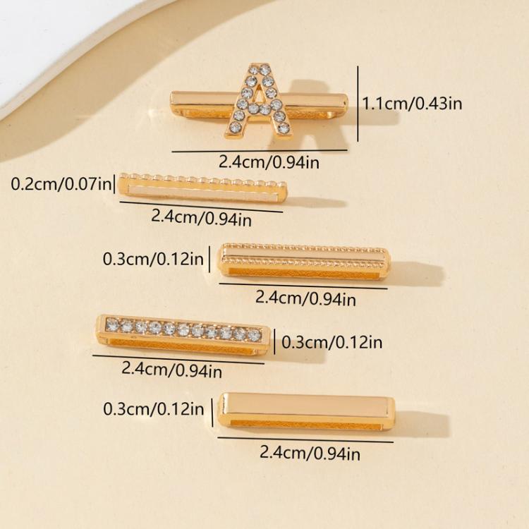 Bộ 5 chiếc / Bộ vòng trang trí dây đeo, phụ kiện chữ cái dây đeo, A, B, C, D, E, F, G, J, K, L, M, R, S