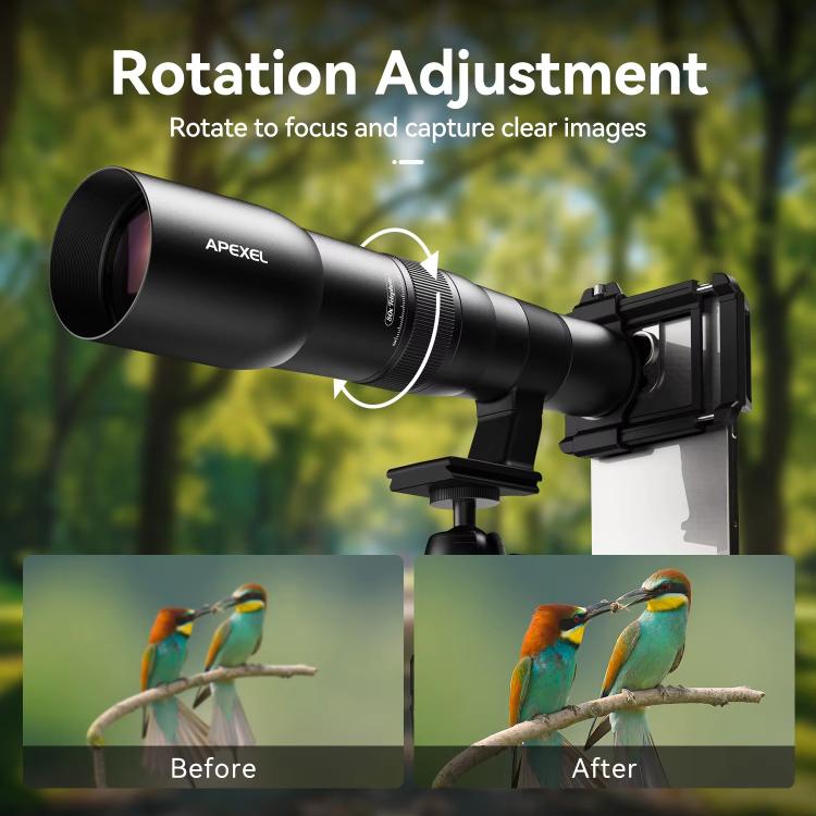 Bộ ống kính TeleCular 50x cho điện thoại thông minh với chân máy đầu bi 360 độ & lấy nét trong, APL-T50X