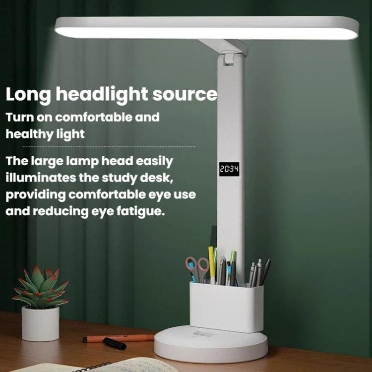 Đèn bàn học bảo vệ mắt Xiajule có hiển thị thời gian, đèn đọc sách điều chỉnh ba nhiệt độ màu, Đèn ngủ để bàn, XH4000, XH4800