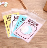 100 cái / bộ túi đóng gói quà bánh quy kẹo họa tiết chai màu sắc dễ thương cho đám cưới sinh nhật
