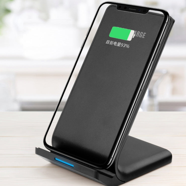 Đế sạc không dây điện thoại di động đứng R2 10W, sạc nhanh thông minh, đế để bàn, R2 (Đen)