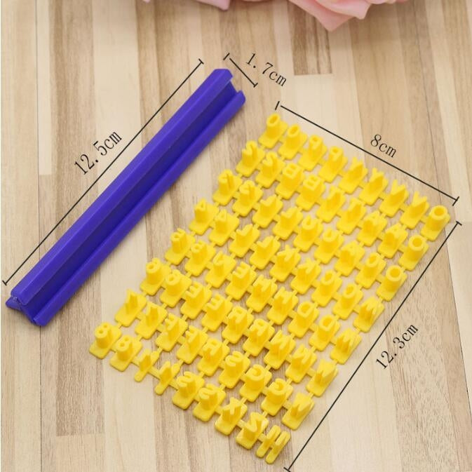 Bộ Khuôn Bánh Dấu Niêm Phong Ký Tự Chữ Số Tiếng Anh Có Thể Di Chuyển, Bộ Khuôn Bánh