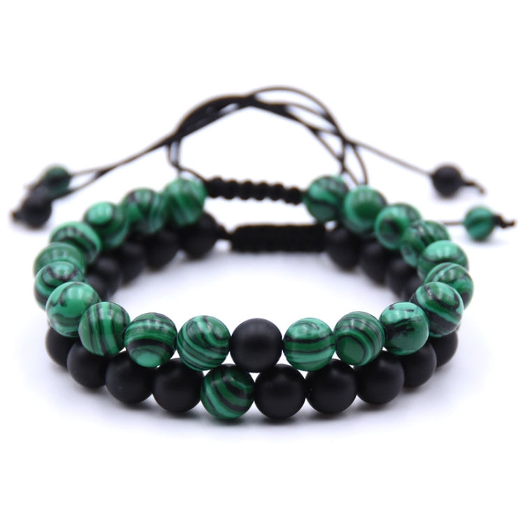 Vòng tay cặp đôi nam hạt đá tự nhiên 8mm đan charm