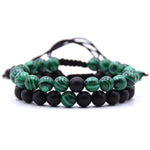 Vòng tay cặp đôi nam hạt đá tự nhiên 8mm đan charm