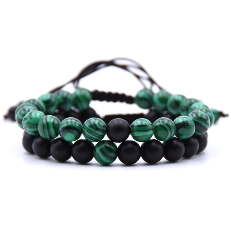 Vòng tay cặp đôi nam hạt đá tự nhiên 8mm đan charm
