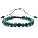 Vòng tay cặp đôi nam hạt đá tự nhiên 8mm đan charm