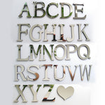 2 miếng dán tường acrylic chữ cái tiếng Anh sáng tạo trang trí nhà, gương 3D tự làm