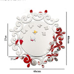 Decal dán tường nghệ thuật gương trang trí dây hoa, decal dây hoa (bạc), decal dây hoa (vàng)